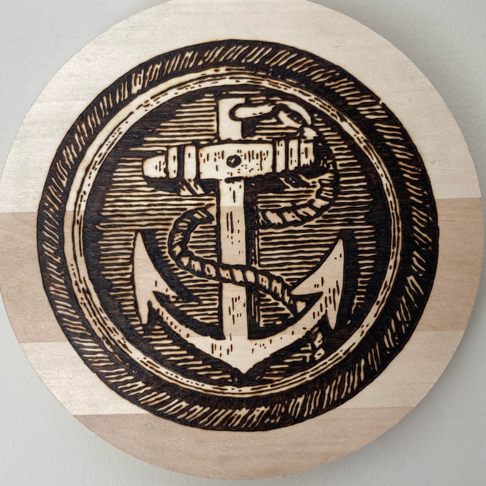 Anchor - Nautical - Pyrography - Home Decor - Picture 2 of 3